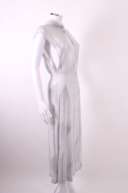Zimmermann S/S High Neck Stripe Dress White/ Black S | Default Title, Black