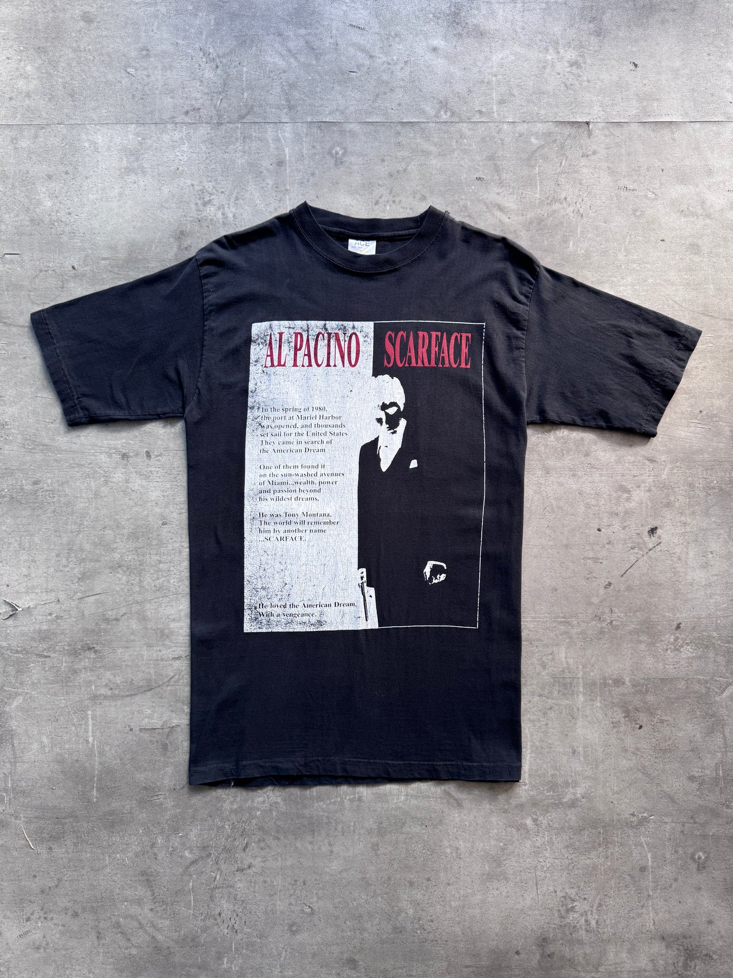 2000s Scarface Al Pacino Dark Graphic Tee | Small, Multicoloured