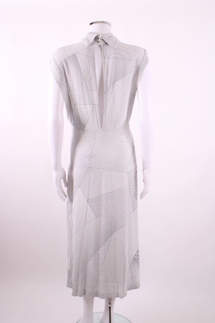 Zimmermann S/S High Neck Stripe Dress White/ Black S | Default Title, Black