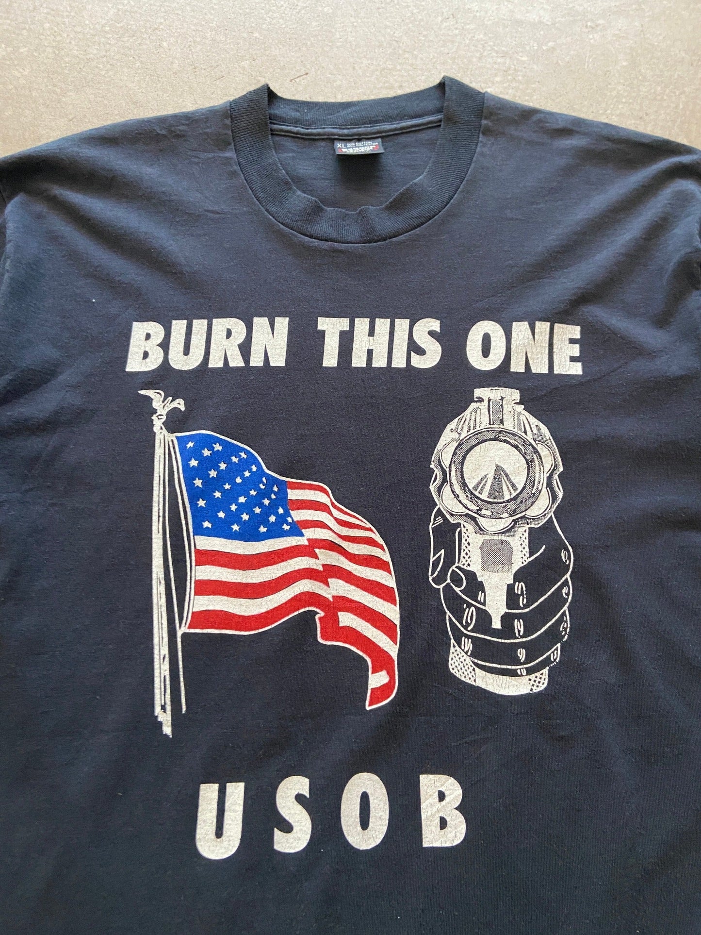 1990 Burn This One USOB T-Shirt - XL | X-Large, Red