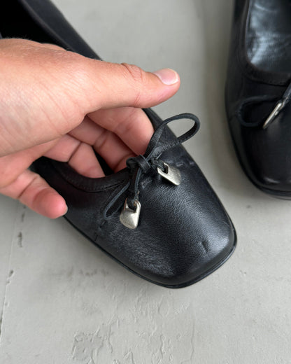 PRADA SPORT LEATHER BALLET FLATS - EU 37.5 | UK 4.5, Black