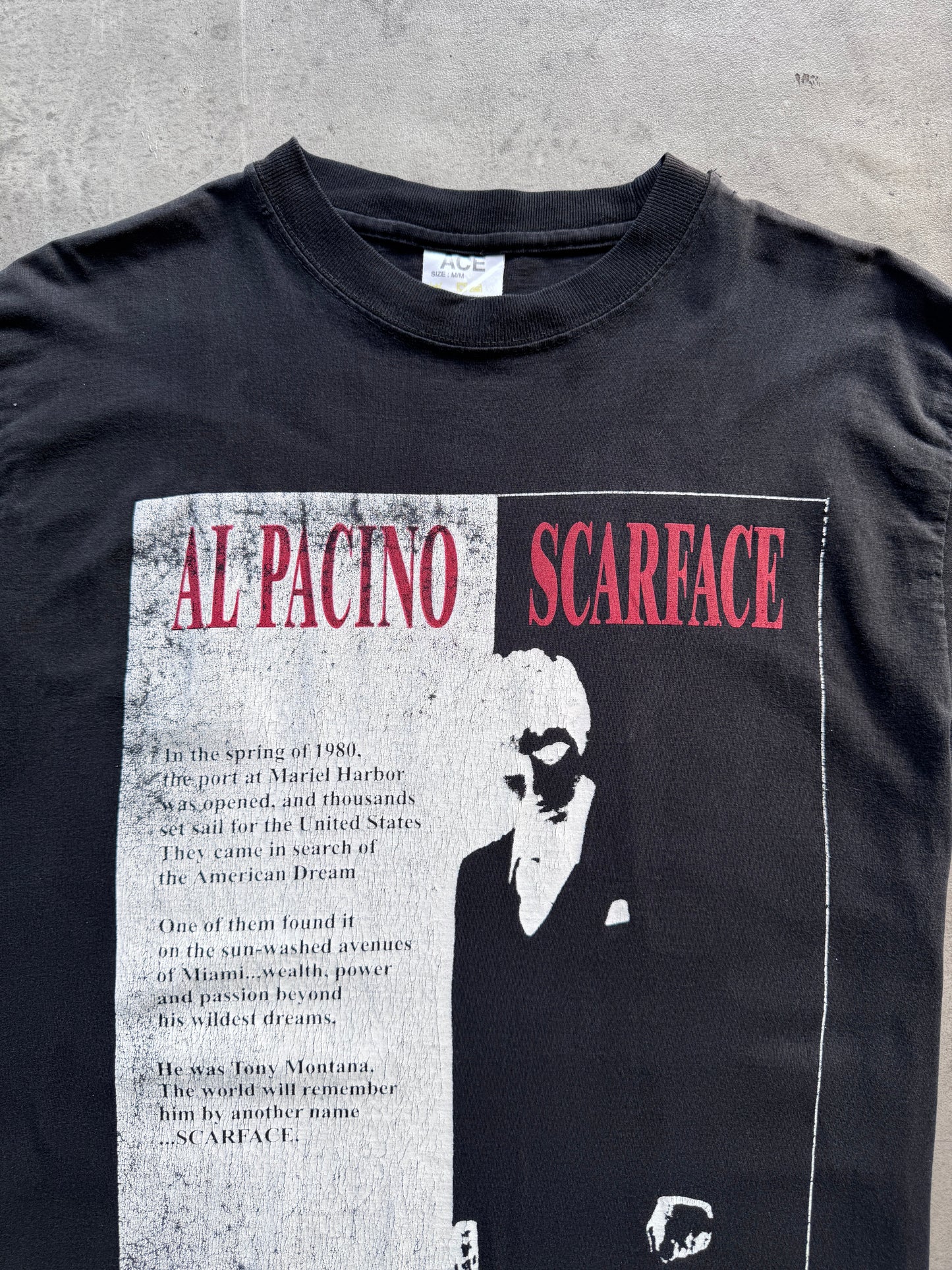 2000s Scarface Al Pacino Dark Graphic Tee | Small, Multicoloured