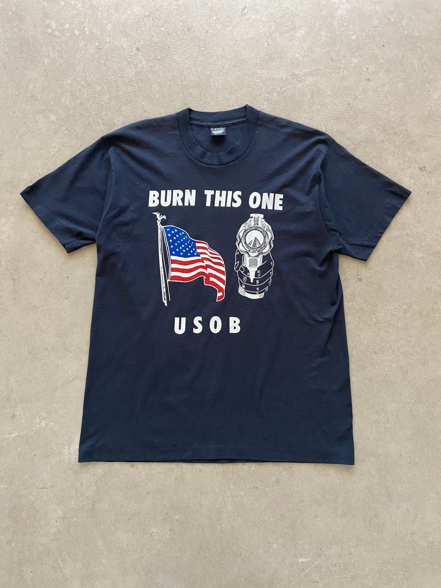1990 Burn This One USOB T-Shirt - XL | X-Large, Red