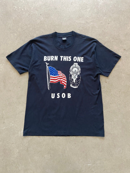 1990 Burn This One USOB T-Shirt - XL | X-Large, Red
