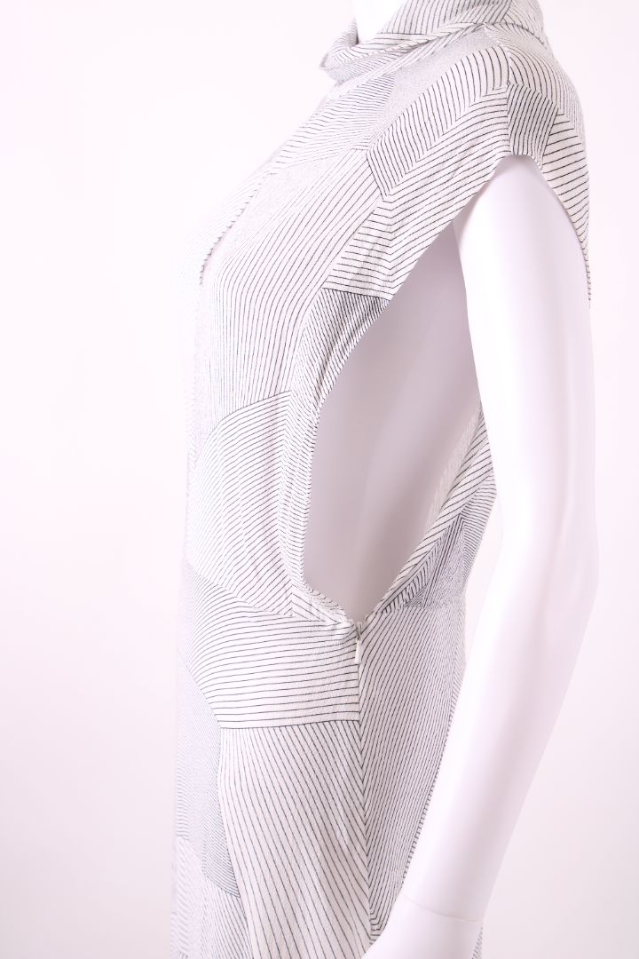Zimmermann S/S High Neck Stripe Dress White/ Black S | Default Title, Black
