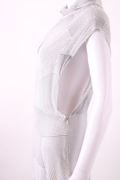 Zimmermann S/S High Neck Stripe Dress White/ Black S | Default Title, Black