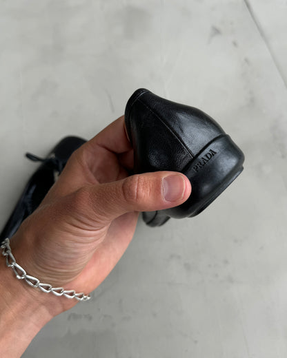 PRADA SPORT LEATHER BALLET FLATS - EU 37.5 | UK 4.5, Black