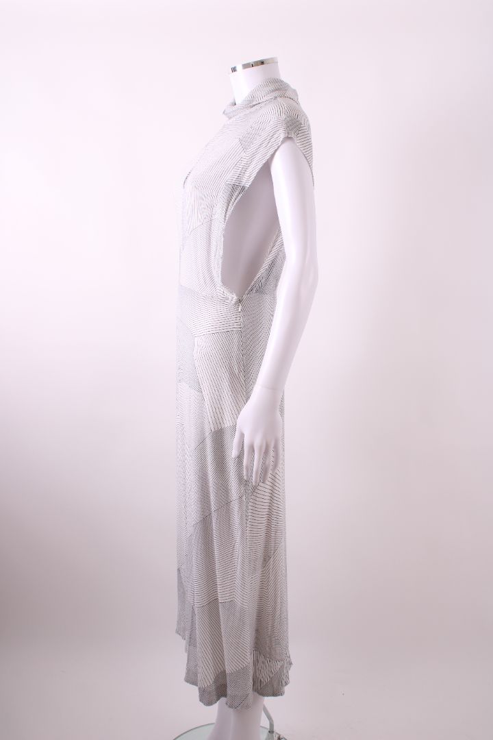 Zimmermann S/S High Neck Stripe Dress White/ Black S | Default Title, Black