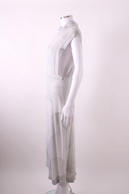 Zimmermann S/S High Neck Stripe Dress White/ Black S | Default Title, Black