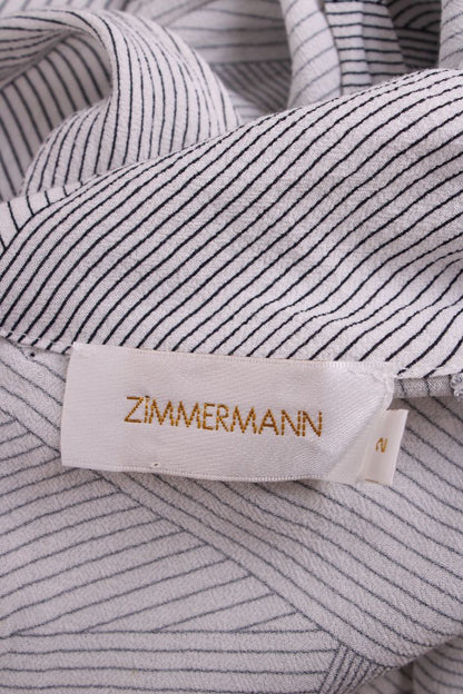 Zimmermann S/S High Neck Stripe Dress White/ Black S | Default Title, Black