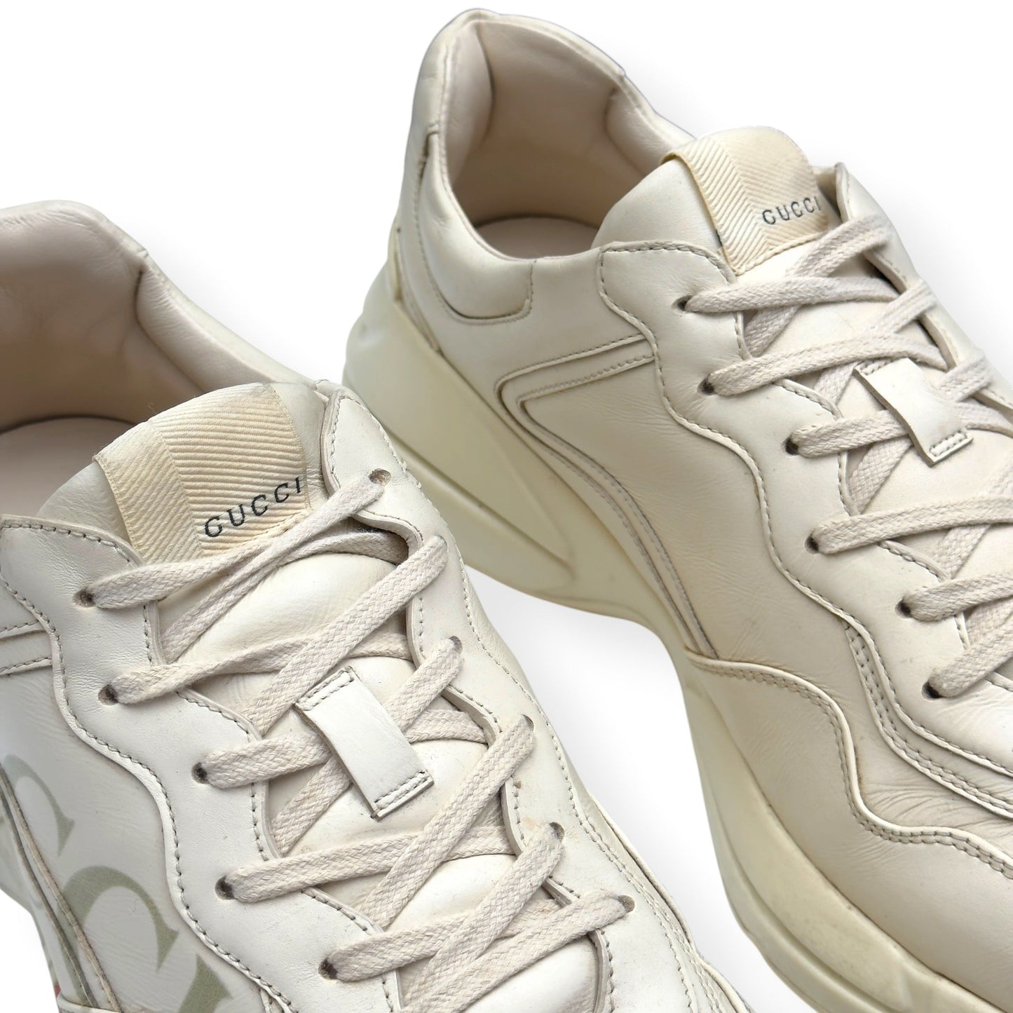 GUCCI RHYTON VINTAGE LOGO SNEAKER ECRU UK10 | UK 10, Ecru