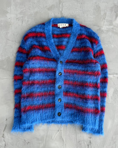 Marni Blue and Red Mohair Cardigan – L/XL