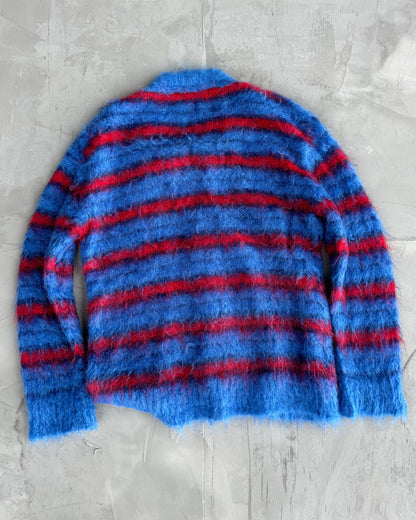 Marni Blue and Red Mohair Cardigan – L/XL