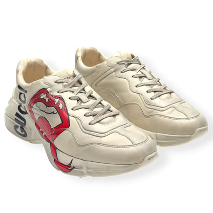GUCCI RHYTON MOUTH PRINT SNEAKER CREAM / RED UK11 | UK 11, Cream