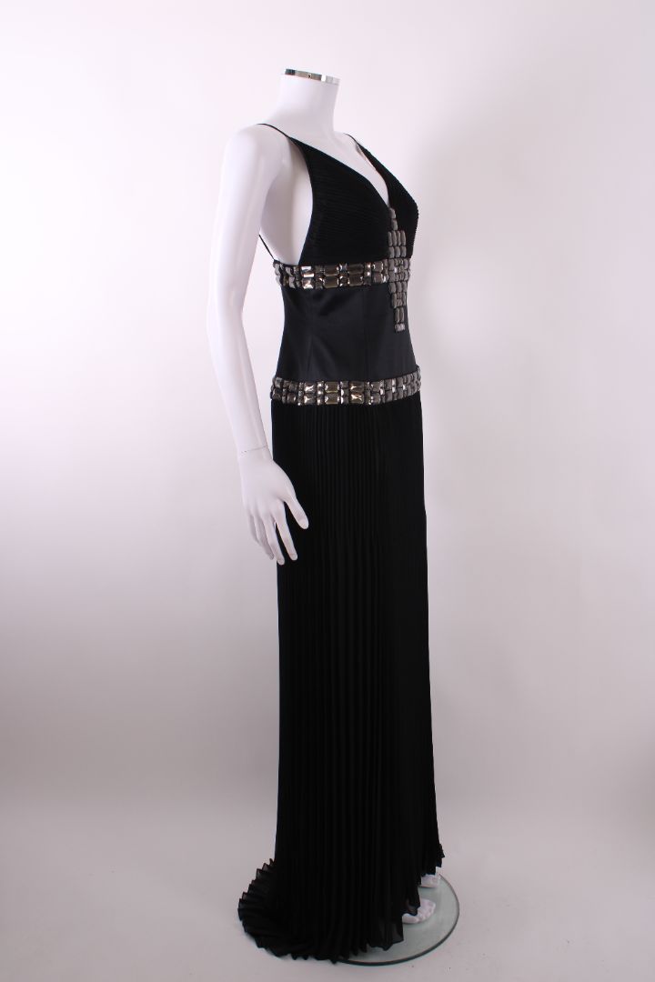 Just Cavalli Pleated Crystal Evening Dress Black S | Default Title, Black