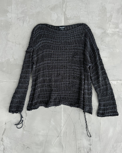 Giorgio Armani 90's Distressed Knit with Silver Detailing - M