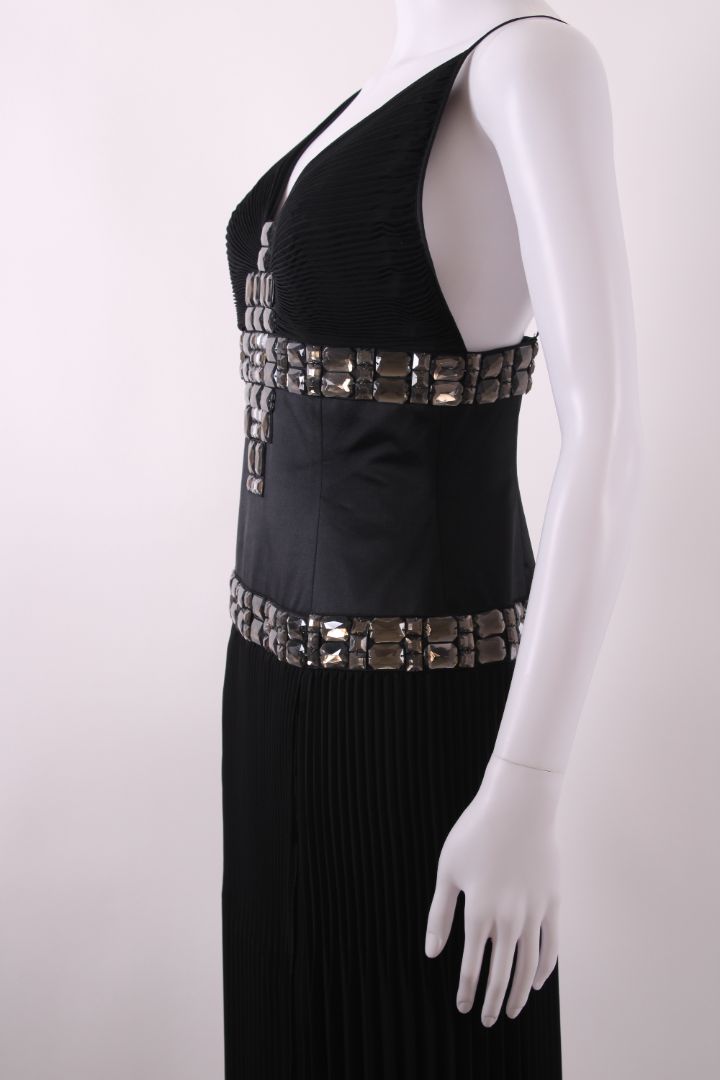 Just Cavalli Pleated Crystal Evening Dress Black S | Default Title, Black
