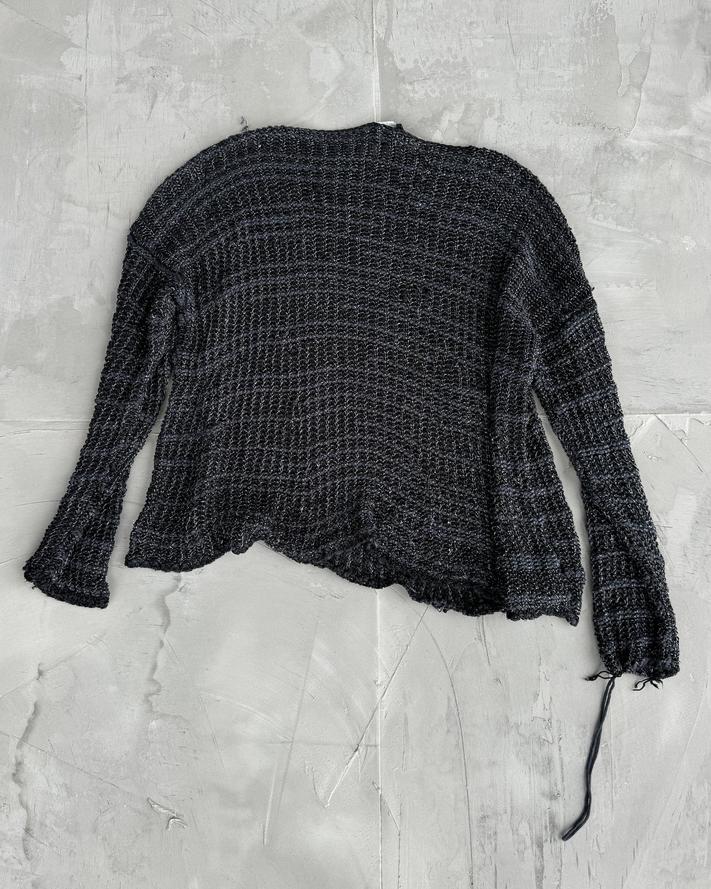 Giorgio Armani 90's Distressed Knit with Silver Detailing - M