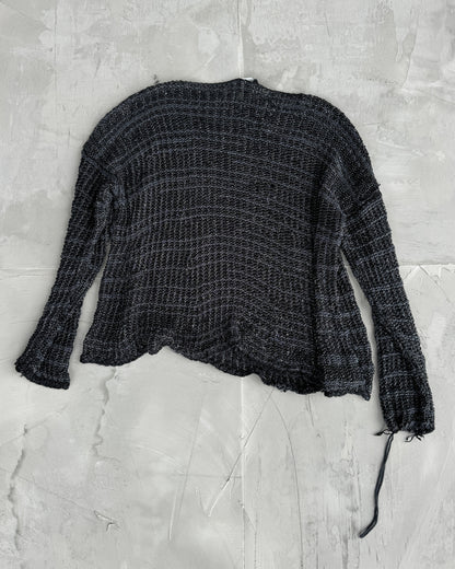 Giorgio Armani 90's Distressed Knit with Silver Detailing - M