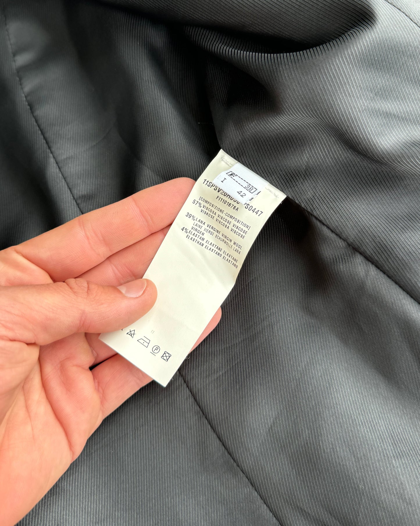 PLEIN SUD FAYCAL AMOR 90'S PEAK LAPEL BLACK BLAZER - S/M