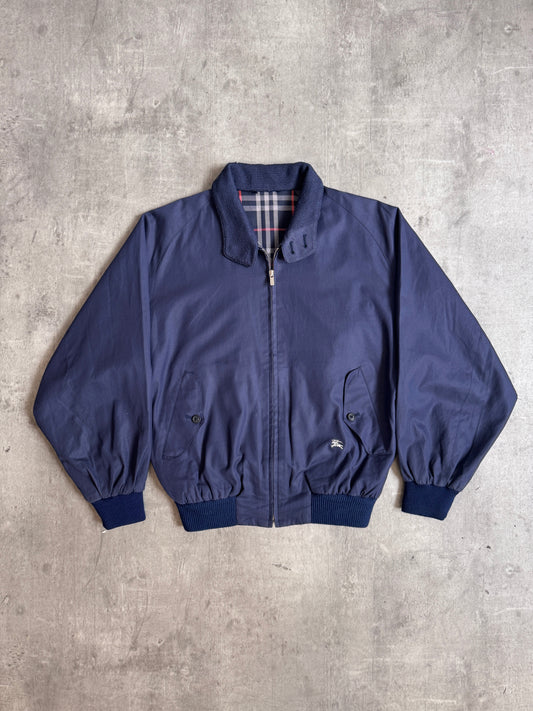 Burberry Navy Hip Logo Nova Check Lined Blouson