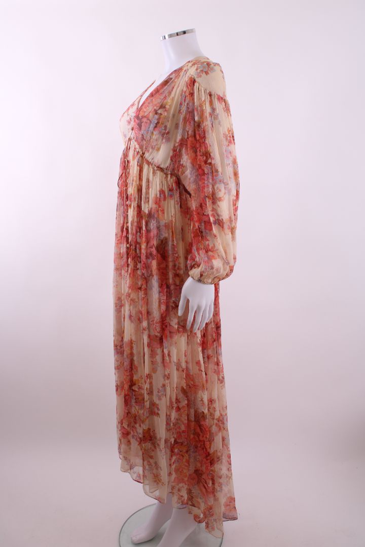Zimmermann L/S Floral Dress Cream/ Orange 10 | Default Title, Cream