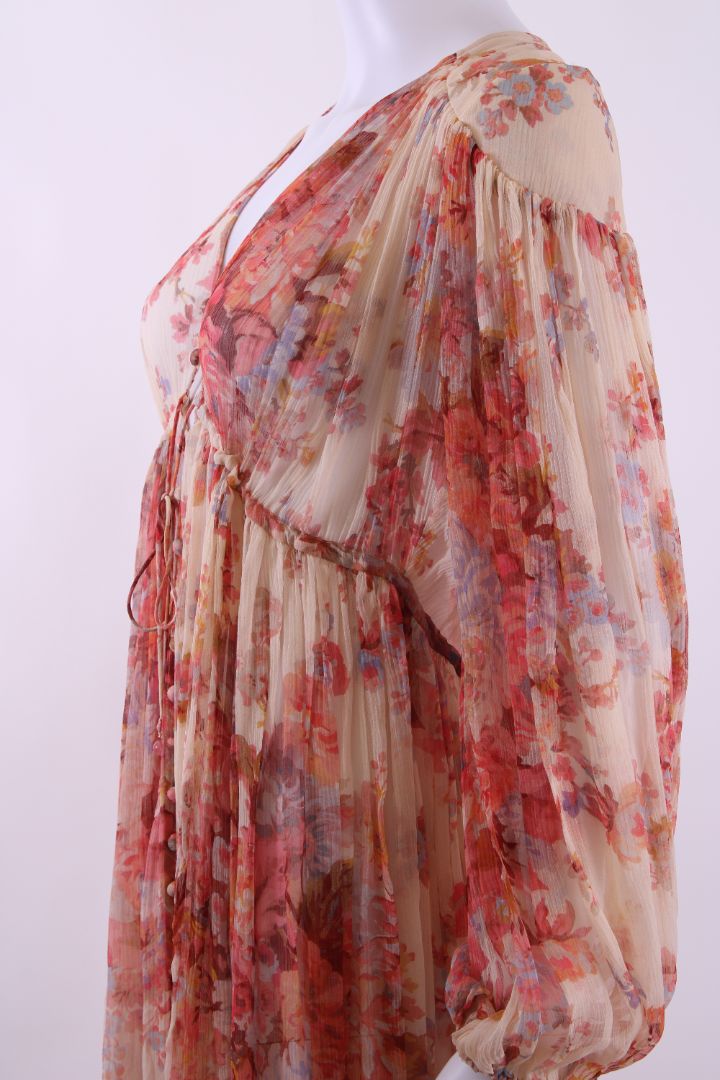 Zimmermann L/S Floral Dress Cream/ Orange 10 | Default Title, Cream