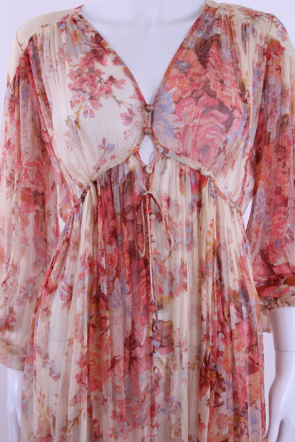Zimmermann L/S Floral Dress Cream/ Orange 10 | Default Title, Cream