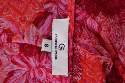 Charlotte Sparre L/S Floral Print Kimono Dress Pink/ Orange S | Default Title, Orange