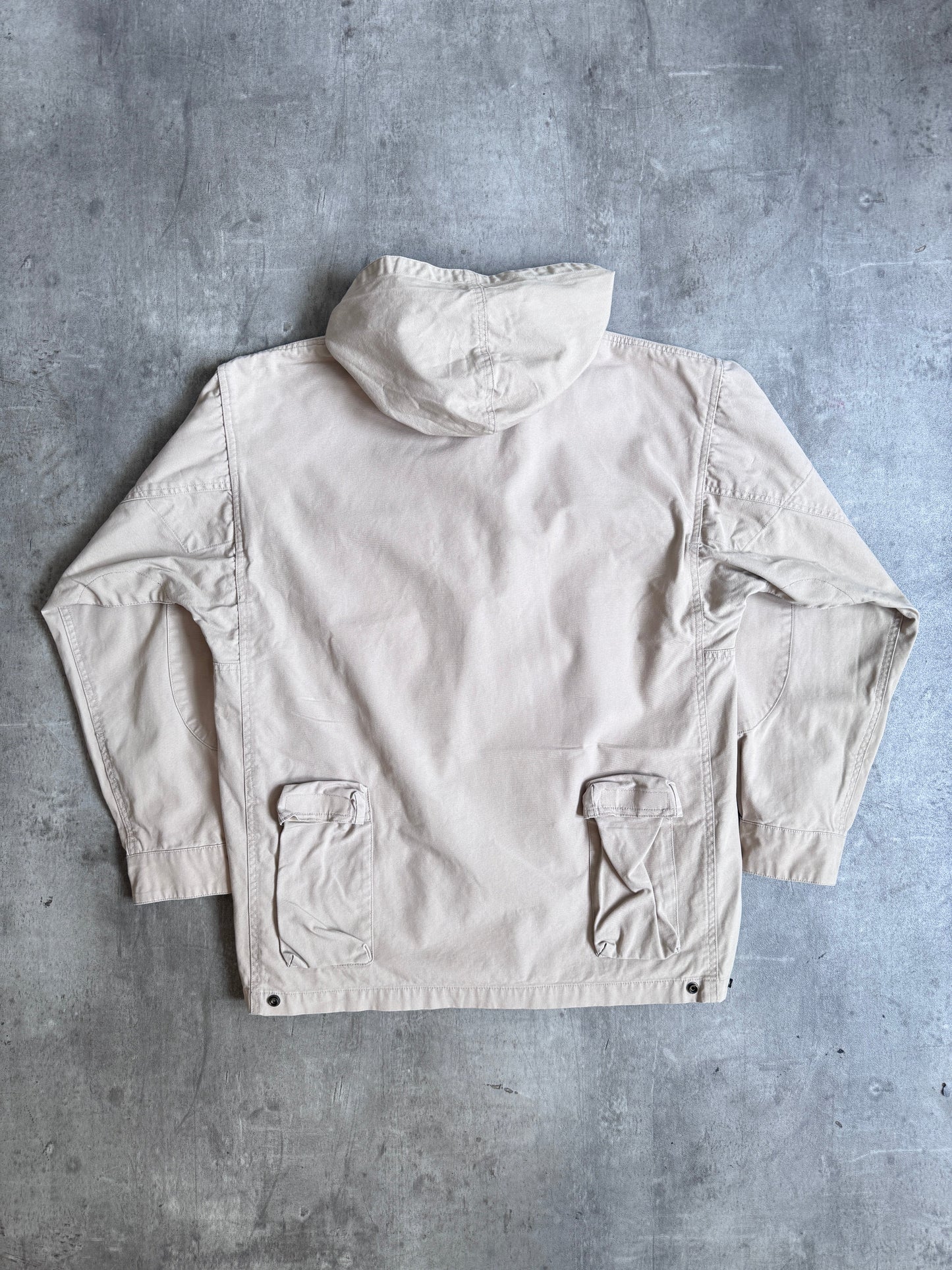 Avirex Drill Cotton Beige Multipocket Parka Jacket