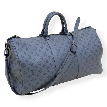 LOUIS VUITTON KEEPALL BANDOULIÈRE SHADOW MONOGRAM DUFFLE BAG ANTHRACITE GREY 50 | O/S, Grey