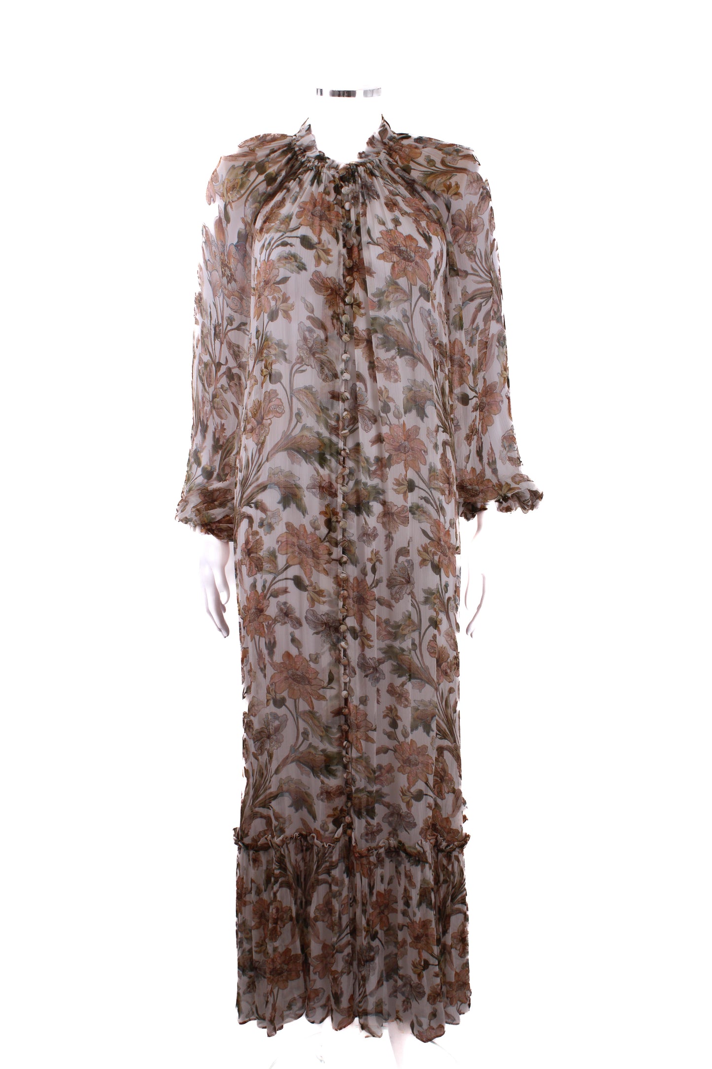 Zimmermann L/S Floral Dress Cream 10 | Default Title, Cream