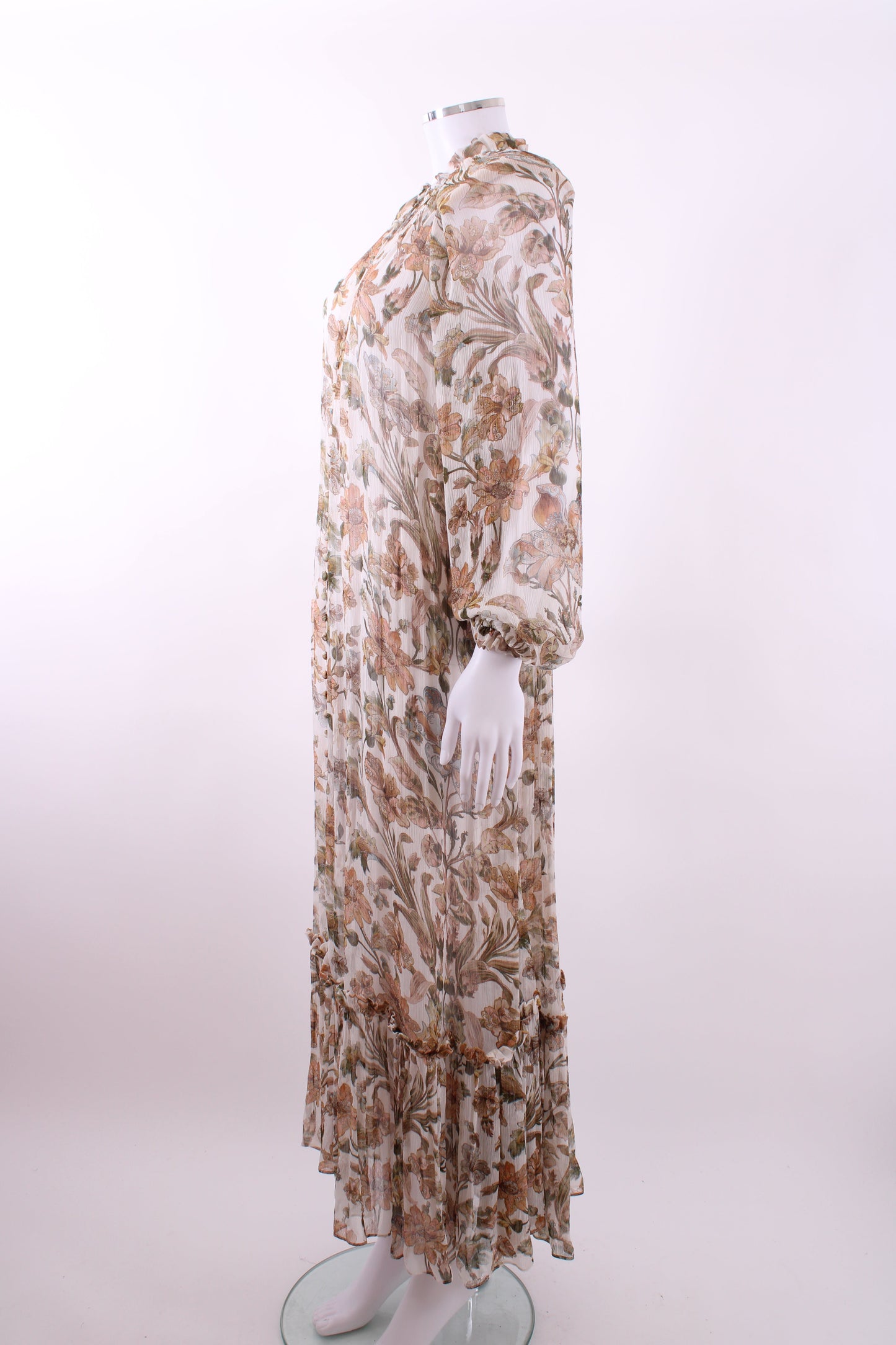 Zimmermann L/S Floral Dress Cream 10 | Default Title, Cream