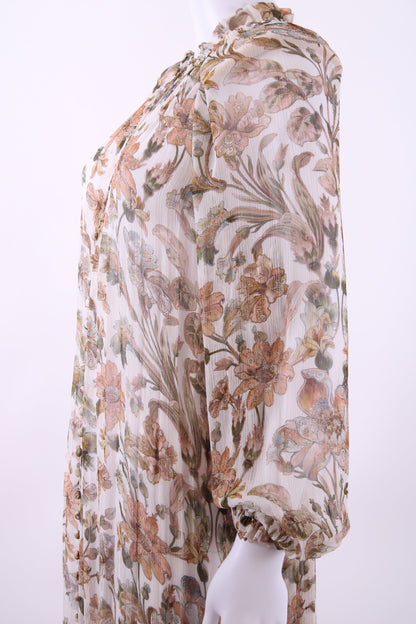 Zimmermann L/S Floral Dress Cream 10 | Default Title, Cream