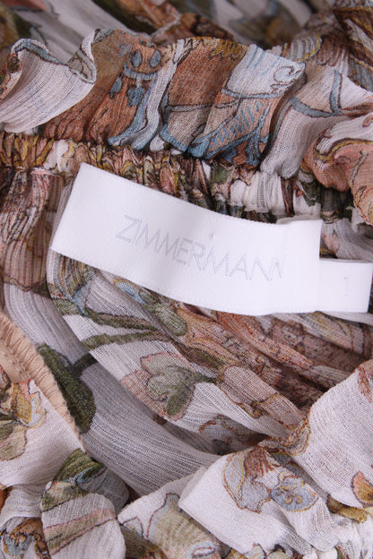 Zimmermann L/S Floral Dress Cream 10 | Default Title, Cream