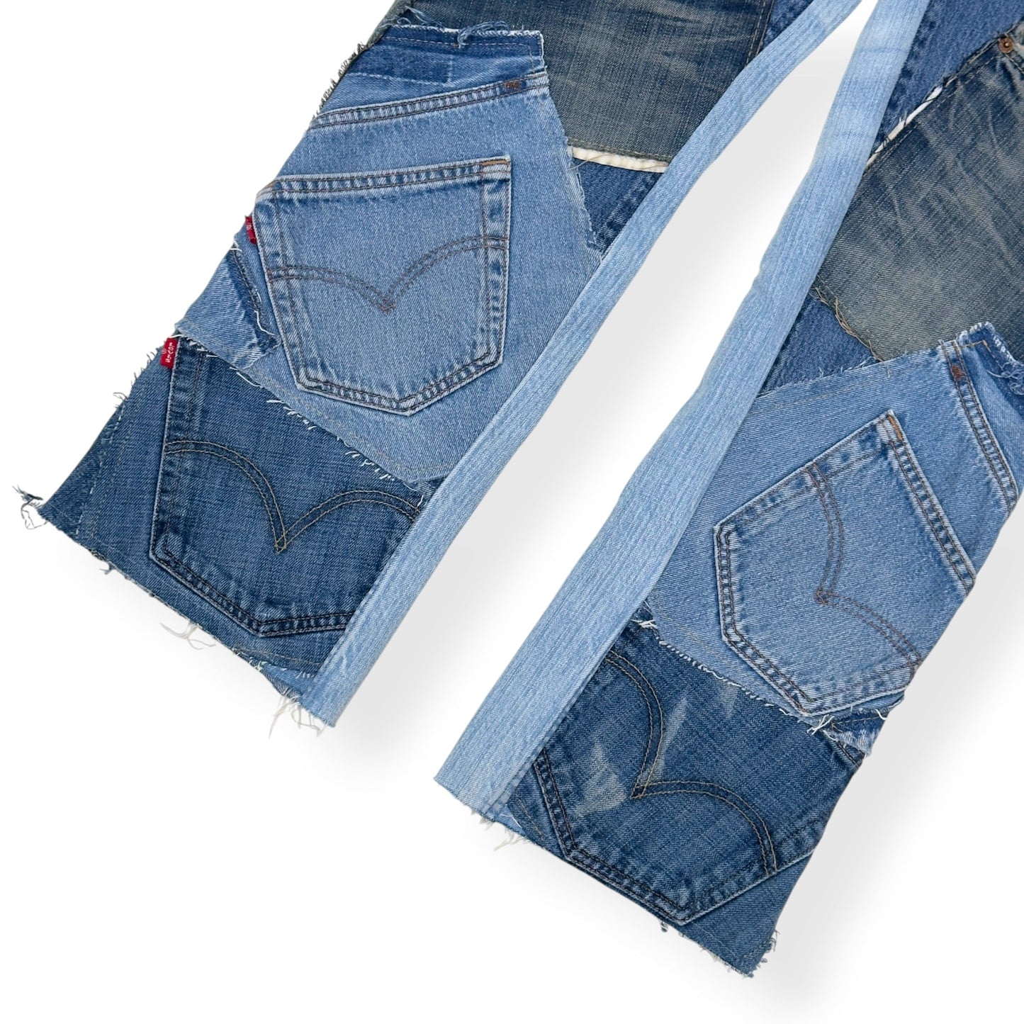 JEANIUS BAR ATELIER PATCHWORK DENIM JEANS 30 / S | Small, Blue