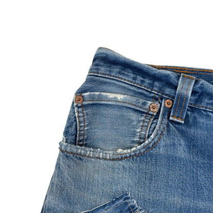 JEANIUS BAR ATELIER PATCHWORK DENIM JEANS 30 / S | Small, Blue