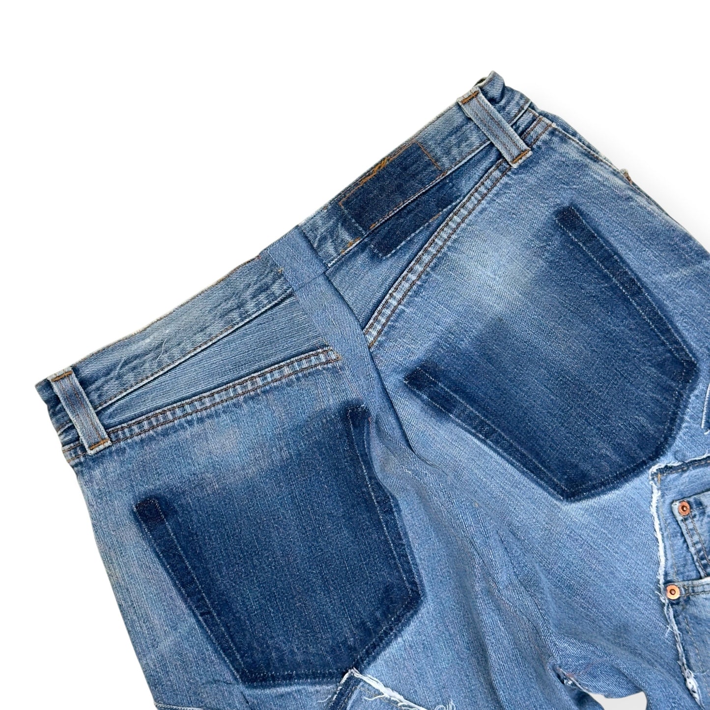 JEANIUS BAR ATELIER PATCHWORK DENIM JEANS 30 / S | Small, Blue