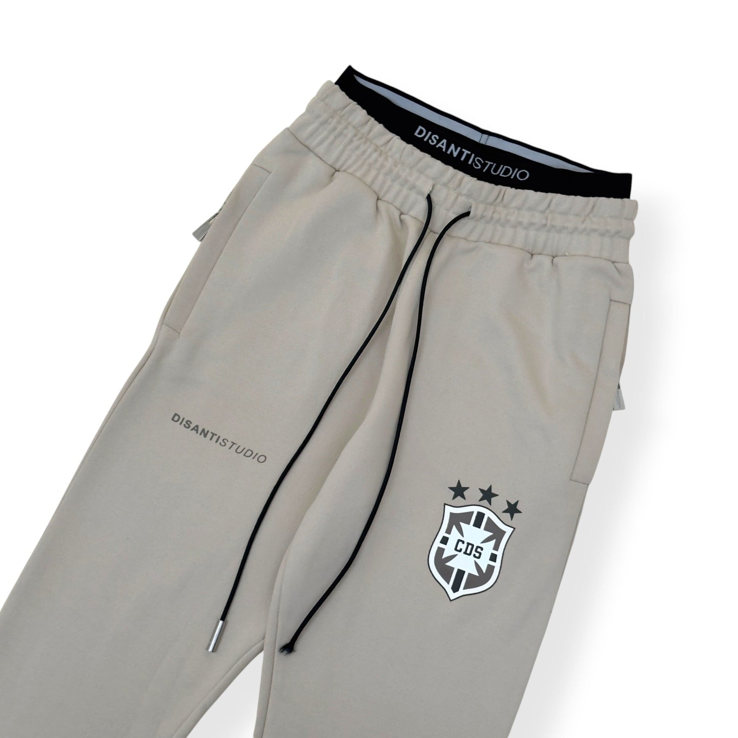 DISANTI STUDIO LOGO SWEATPANTS CREAM / BLACK S | Small, Black