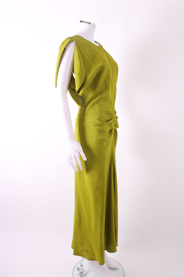 Victoria Beckham Gathered Midi Dress Green 10 | Default Title, Green