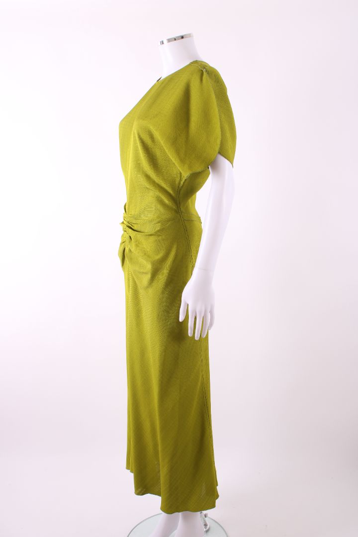 Victoria Beckham Gathered Midi Dress Green 10 | Default Title, Green