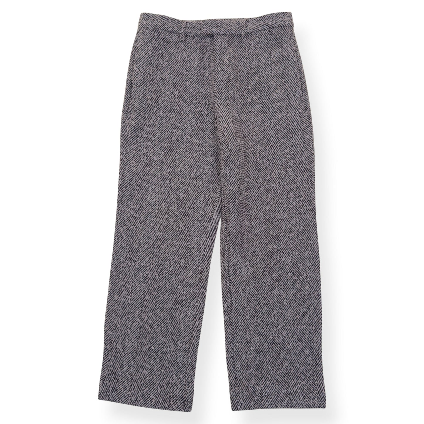 PERCIVAL HERRINGBONE STRAIGHT-LEG WOOL TROUSERS GREY 32 / M | Medium, Grey