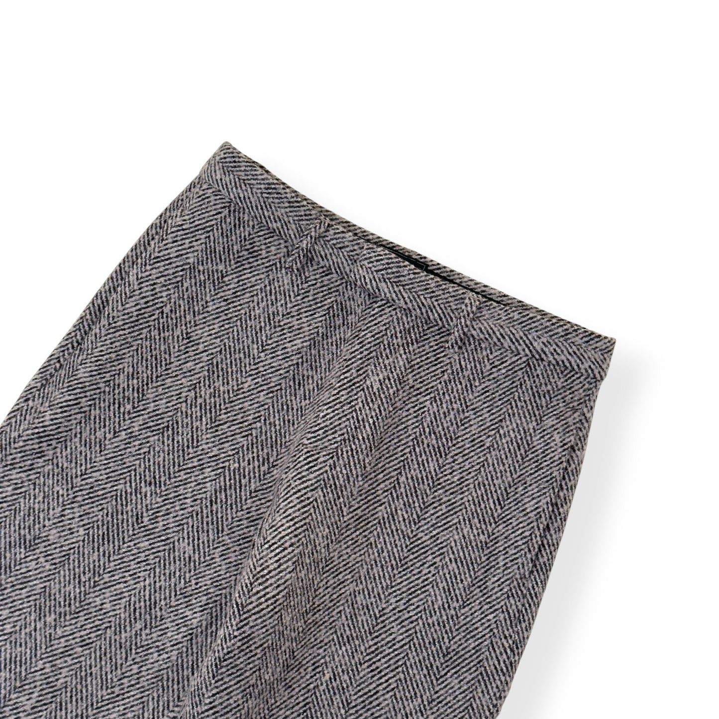 PERCIVAL HERRINGBONE STRAIGHT-LEG WOOL TROUSERS GREY 32 / M | Medium, Grey
