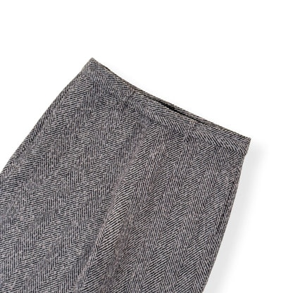 PERCIVAL HERRINGBONE STRAIGHT-LEG WOOL TROUSERS GREY 32 / M | Medium, Grey