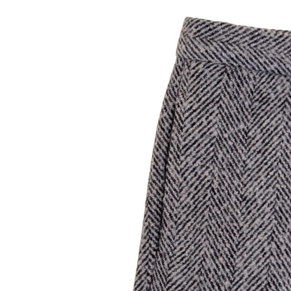 PERCIVAL HERRINGBONE STRAIGHT-LEG WOOL TROUSERS GREY 32 / M | Medium, Grey