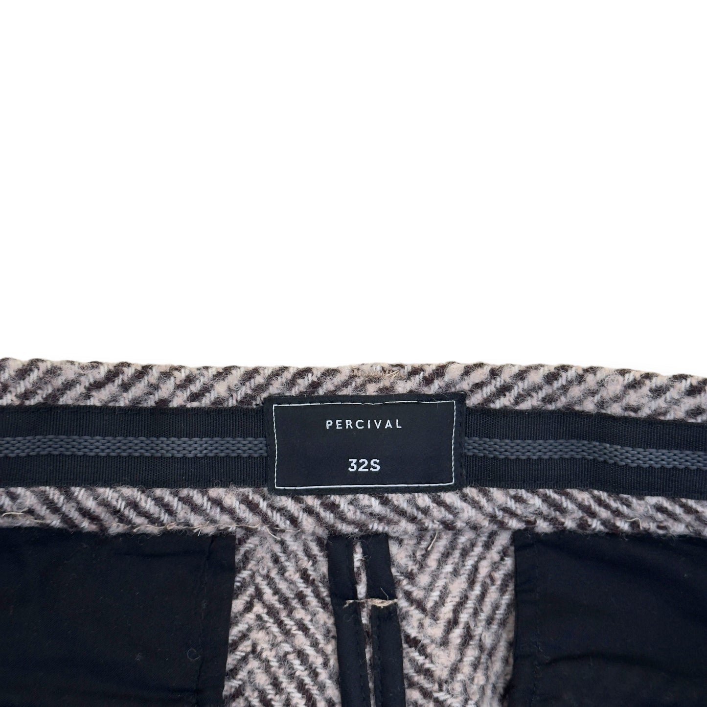 PERCIVAL HERRINGBONE STRAIGHT-LEG WOOL TROUSERS GREY 32 / M | Medium, Grey