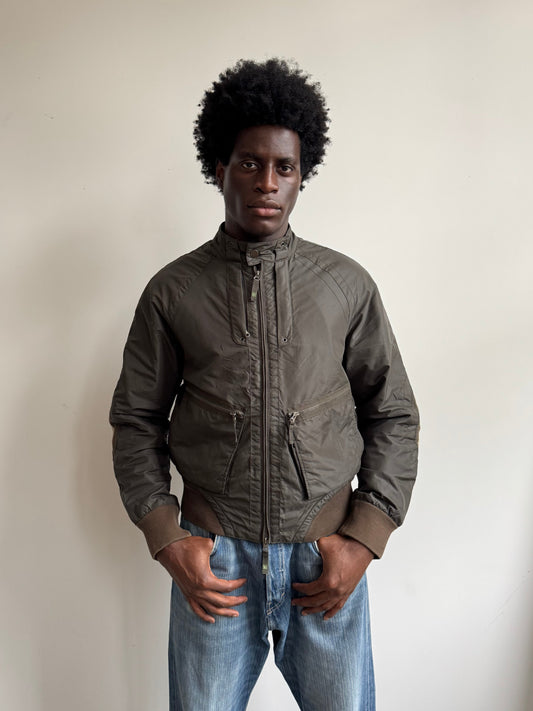 00's Armani Jeans Matte Olive Technical Bomber | Medium
