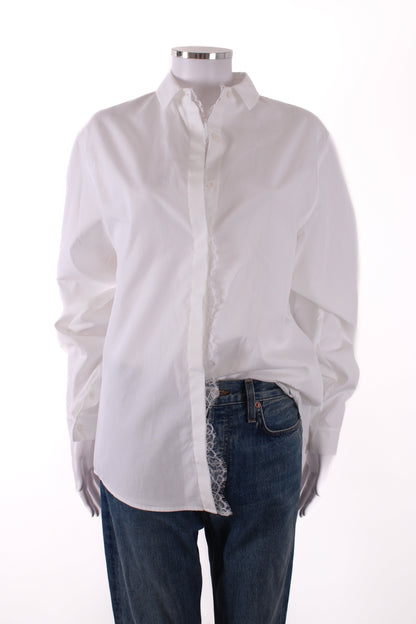Giambattista Valli L/S Lace Trim Shirt White 8 | Default Title, White