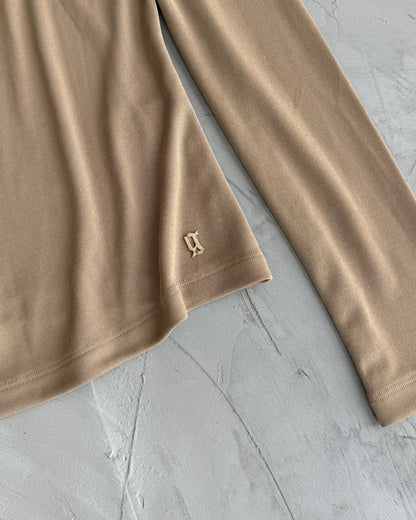 John Galliano Asymmetric Pleated Long Sleeve Top - S/M