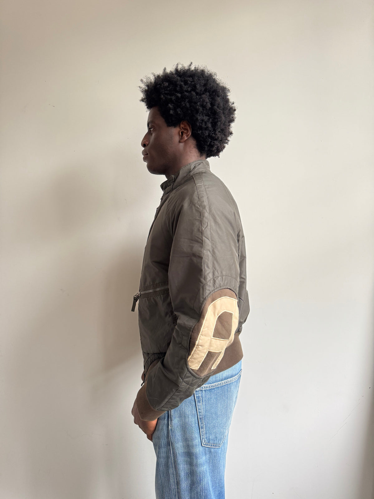 00's Armani Jeans Matte Olive Technical Bomber | Medium